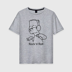 Женская футболка оверсайз Bart Simpson - Rock n Roll