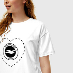 Футболка оверсайз женская Лого Brighton в сердечке, цвет: белый — фото 2