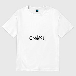 Женская футболка оверсайз Омори логотип