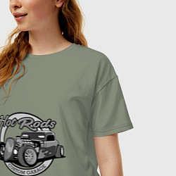 Футболка оверсайз женская Hot rods, цвет: авокадо — фото 2