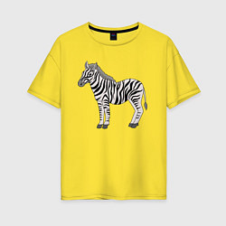 Футболка оверсайз женская Милая зебра, цвет: желтый