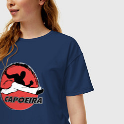 Футболка оверсайз женская Capoeira - fighter jump, цвет: тёмно-синий — фото 2