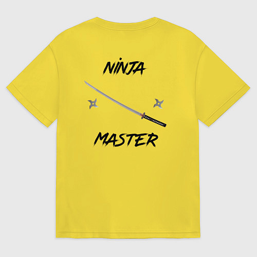 Женская футболка оверсайз Ninja master катана с сюрикэнами / Желтый – фото 2