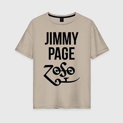 Женская футболка оверсайз Jimmy Page - Led Zeppelin - legend