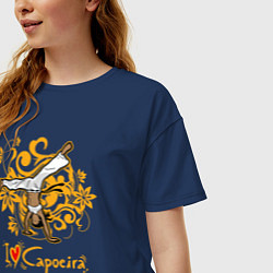 Футболка оверсайз женская I love Capoeira - fighter, цвет: тёмно-синий — фото 2