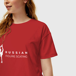 Футболка оверсайз женская Figure skating of Russia, цвет: красный — фото 2