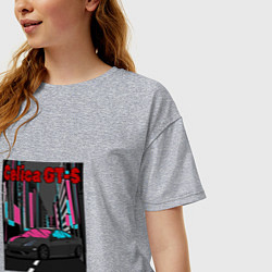 Футболка оверсайз женская Toyota Celica GT-S Night Tokyo, цвет: меланж — фото 2