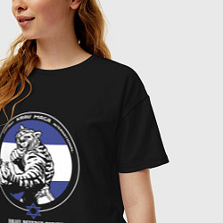 Футболка оверсайз женская Krav-maga emblem tiger, цвет: черный — фото 2