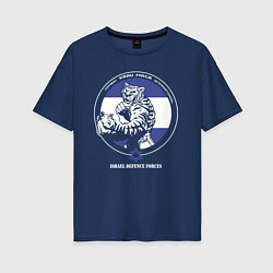 Футболка оверсайз женская Krav-maga emblem tiger, цвет: тёмно-синий