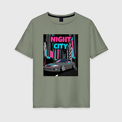 Женская футболка оверсайз Toyota Soarer Night City