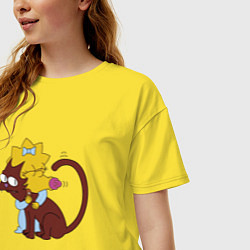 Футболка оверсайз женская Мэгги и Снежок, цвет: желтый — фото 2