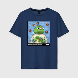 Футболка оверсайз женская Pepe brainshtorm, цвет: тёмно-синий