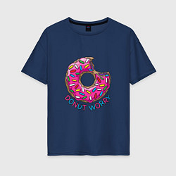 Женская футболка оверсайз Donut - Worry