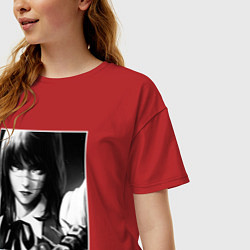 Футболка оверсайз женская Chainsaw man - Аса Митака, цвет: красный — фото 2