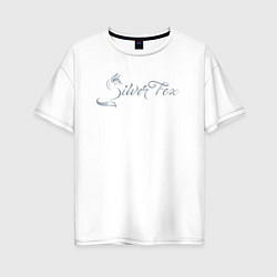 Женская футболка оверсайз Серебряная Лиса
