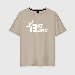 Футболка оверсайз женская Bigbang logo, цвет: миндальный