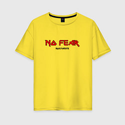 Футболка оверсайз женская No Fear tribute to Iron Maiden, цвет: желтый
