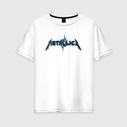 Женская футболка оверсайз Metallica коллаж логотипов