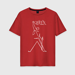 Женская футболка оверсайз Queen- Фредди и микрофон