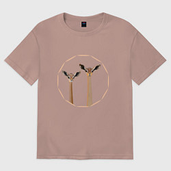 Женская футболка оверсайз Пара газелей геренук в рамочке