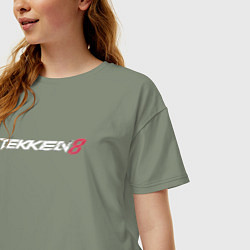 Футболка оверсайз женская Tekken 8 - логотип, цвет: авокадо — фото 2