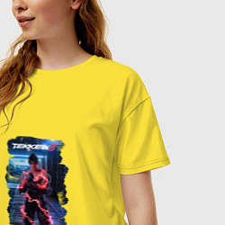 Футболка оверсайз женская Tekken 8 - Джин Казама, цвет: желтый — фото 2