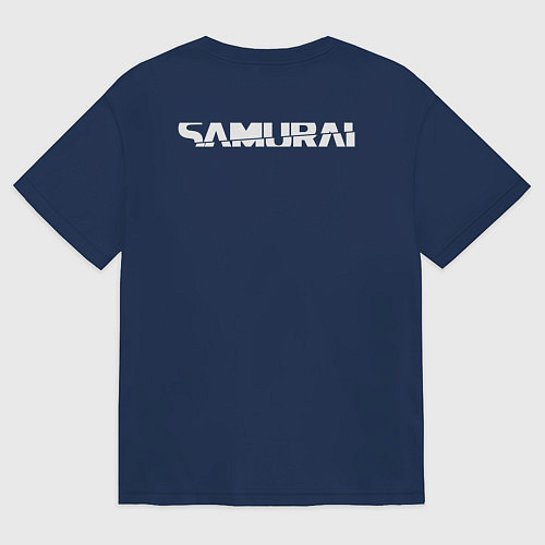 Женская футболка оверсайз Demon Oni - Cyberpunk 2077 / Тёмно-синий – фото 2