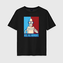 Женская футболка оверсайз Bender Futurama