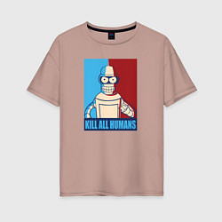 Женская футболка оверсайз Bender Futurama