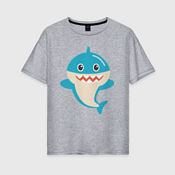 Женская футболка оверсайз Милая акулa