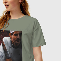 Футболка оверсайз женская Американский огузок, цвет: авокадо — фото 2