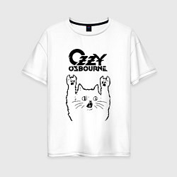 Женская футболка оверсайз Ozzy Osbourne - rock cat