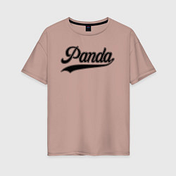 Женская футболка оверсайз Панда лого