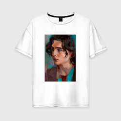 Футболка оверсайз женская Timothee Chalamet fan art, цвет: белый