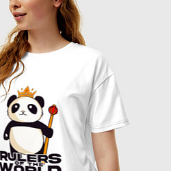 Футболка оверсайз женская Панда - Правители Мира, цвет: белый — фото 2
