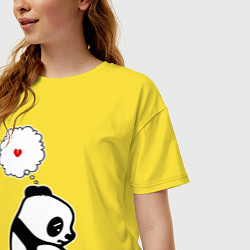 Футболка оверсайз женская Панда о разбитом сердце, цвет: желтый — фото 2