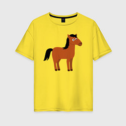 Женская футболка оверсайз Забавная лошадь