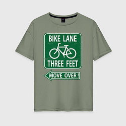 Женская футболка оверсайз Велосипедная дорожка - подвинься