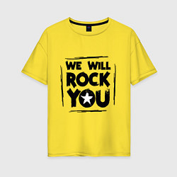 Футболка оверсайз женская We rock you, цвет: желтый