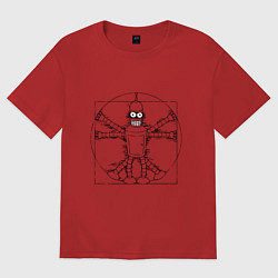 Футболка оверсайз женская Vitruvian Bender, цвет: красный
