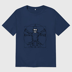 Женская футболка оверсайз Vitruvian Bender