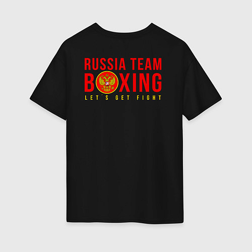 Женская футболка оверсайз Lets get boxing / Черный – фото 2