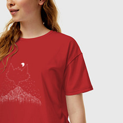Футболка оверсайз женская Лисьи горы, цвет: красный — фото 2