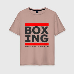 Женская футболка оверсайз Boxing knockout skills