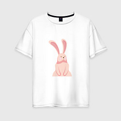 Женская футболка оверсайз Pink Bunny