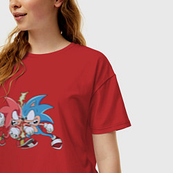 Футболка оверсайз женская Соник, цвет: красный — фото 2