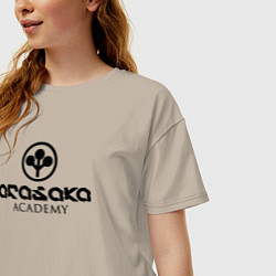 Футболка оверсайз женская Cyberpunk - Arasaka Academy, цвет: миндальный — фото 2
