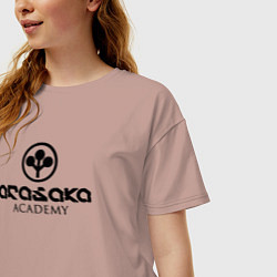Футболка оверсайз женская Cyberpunk - Arasaka Academy, цвет: пыльно-розовый — фото 2