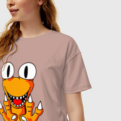 Футболка оверсайз женская Радужные друзья - Оранжевый, цвет: пыльно-розовый — фото 2