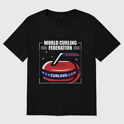 Женская футболка оверсайз Кёрлинг- спорт для стрессоустойчивых